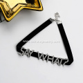 Velvet Chokers Rhinestone English Words Short Necklace Gifts